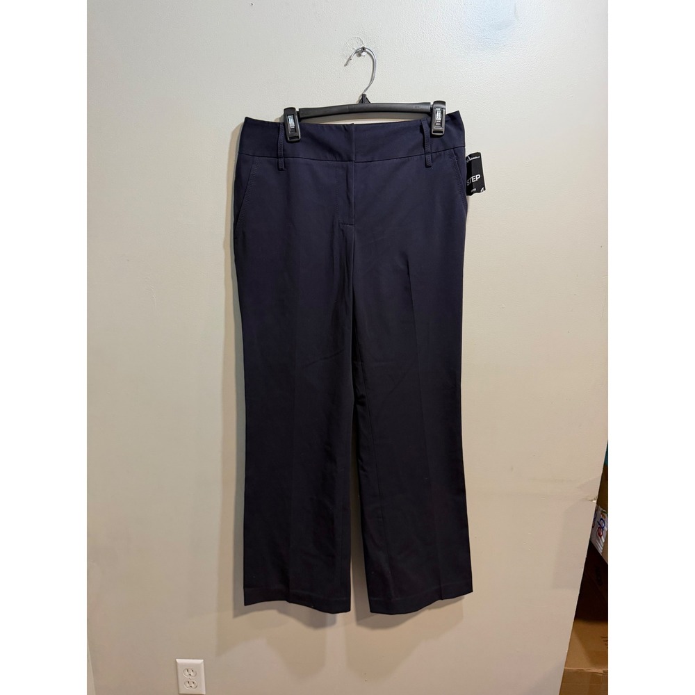 Peter Nygard Womens Navy Blue Dress Pants Straight Leg Trousers Size 8 NWT